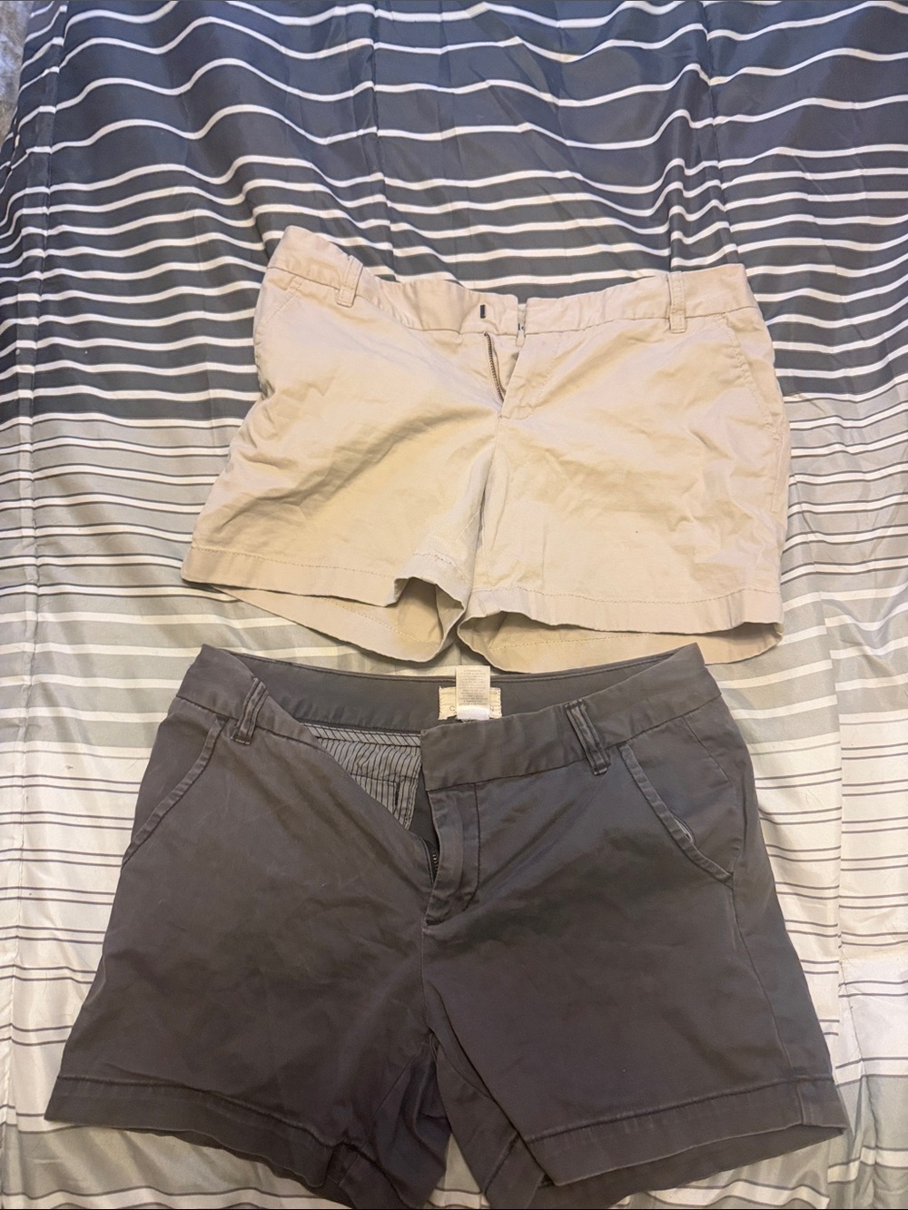 Women’s Classic Cotton Shorts - Beige and Charcoal Duo